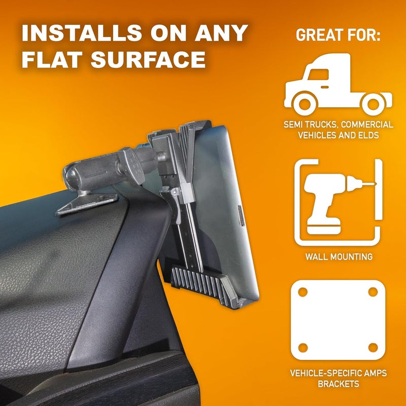 iBOLT TabDock Bizmount AMPs - Heavy Duty Drill Base Tablet Holder/Mount for All 7" - 10" Tablets- Great for Commercial Vehicles, Trucks, and Wall Mounting- Features 1 inch / 25mm Ball Joint - Image 5